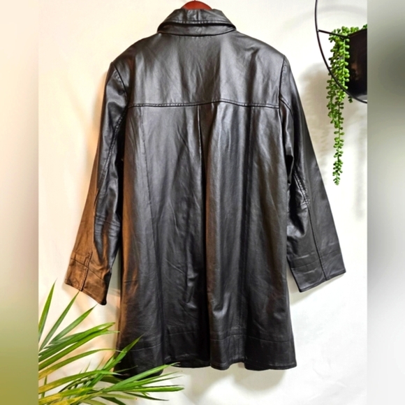 Woman Within Black Leather Coat | Size 18W - Picture 5 of 5